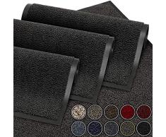GadHome Tappeto Ingresso casa, Nero Antracite 40x60 cm | Tappeto da Esterno, intrappola la Polvere|Zerbino Impermeabile, Lavabile, Resistente allo Sporco|Tappetino Antiscivolo Cucina, Camera da Letto