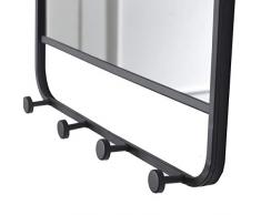 MONTEMAGGI Industrial ATTACCAPANNI 4 POMELLI + Specchio RETT. Ferro Nero Variante Unica