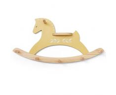 Appendiabiti da Parete con Mensola per Fiori Attaccapanni Appendino a Muro Fatto a Mano in Legno per Cappello Sciarpa Giacca Borsa Design Cavallino Gancio per Vestiti con Ripiano per Vaso di Fiori (Giallo)