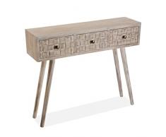 VERSA Anish Consolle ingresso, Tavolo Consolle, Tavolino Ingresso, Tavolo salotto, con 3 cassetti, Misure (A x L x l) 81,5 x 25 x 97 cm, Legno, Colore Marrone e grigio