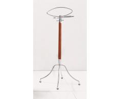 Appendiabiti servomuto con struttura cromata - legno massello - Made in Italy - Iris