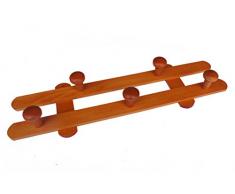 Home System R21466 Portabiti Appendiabiti in Legno a 5 Posizioni, Ciliegio