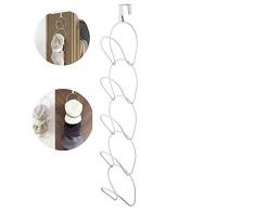 SUNJULY Portacappelli A Parete, 5 Pezzi Porta Cappelli Multifunzionale Gancio Guardaroba Risparmio di Spazio E Distaccato per Cappello Borsa per Abiti Cravatte Sciarpa Scaffale 71x14,5 cm, Bianco