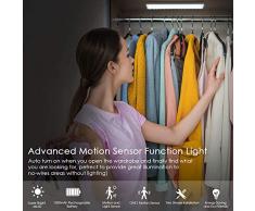 Luce Led per Armadio a 44LED LOFTer Lampada Armadio Ricaricabile Luce Sensore di Movimento Wireless Luce Led Sottopensile Dimmerabile LED Illuminazione Interni per Cucina, Scaffale, Corridoio, ecc