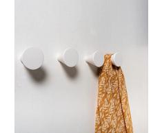 nidoshu YCONIC 4 Appendiabiti da Parete Singolo Bianchi - Attaccapanni da Muro per Ingresso Moderno Bagno o Cucine - Appendini da Muro Originali - Ganci Appendi Abiti per Muro Bianco