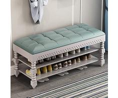 DODOBD Panca Scarpiera,Scarpieras Ingresso con Seduta Portascarpe Salvaspazio con Anta a Ribalta e Seduta in Eco Pelle, Cassapanca Dimensioni 60 x 30 x 48 cm,Montaggio Facile Salvaspazio