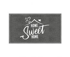 comfoyar Home Sweet Home Zerbino Esterno, Antiscivolo Durevole Supporto in PVC Tappetino Porta Impermeabile Ingresso, Patio, Porta Posteriore Anteriore (45x75cm, Grigio)