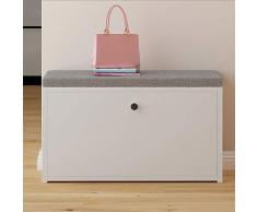 Portascarpe Scarpiera Bench Rack con Cuscino Imbottito Sedile Magazzinaggio panchina for Ingresso Soggiorno Corridoio Camera Scarpiera (Color : White)