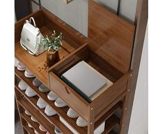 DULPLAY bambù Rastrelliera per Scarpe Casa di Stoccaggio Organizzazione Stoccaggio Scaffale Scarpe Naturale Durevole Rispettoso Dell'ambiente-a 50x25x63cm(20x10x25inch)