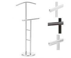 CLP Indossatore Camera in Metallo Raymon I Appendiabiti Moderno Unisex I Ometto con Staffa Portapantaloni E Spalla per Giacche, Colore:Argento