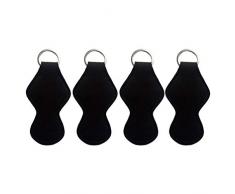 NUOBESTY Portachiavi Portacappelli 4 Pezzi Nero Portachiavi Portachiavi Rossetto Portachiavi Portachiavi Custodia Protettiva in Neoprene con Clip Portachiavi Portachiavi per Rossetto