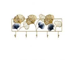 BAIHAO Appendiabiti A Parete Foglia di Ginkgo Parete personalità Appendiabiti Gancio Mensola A Muro Portico in Ferro Battuto Camera da Letto Semplice Gancio Appendiabiti Appendiabiti