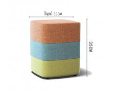 Lh$yu Creativo Moda Legna Tessuto cambio sgabello per scarpe Sgabello Divano Sgabello Sgabello da tavolo Sgabello rotondo Panchina piccola , rainbow stool square gray 33*33*35cm Alta qualità More comfortable