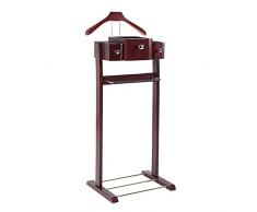 Moderno Indossatore da Camera Servomuto Appendiabiti da Terra Porta Abiti in Legno Massiccio con Staffa for Pantaloni E Gruccia for Camicia (Color : Walnut Wood, Size : 48.2x35.5x119.8cm)