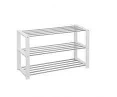 Wxlxj Scarpe da Scarpe, Ripiano per Scarpe, Acciaio Inossidabile in Legno Tre Livelli Scarpe Scarpe Scarpe Domestiche Scaffale per Stoccaggio Mensole