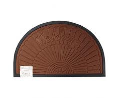 Tappeto Zerbino Gomma Ingresso Resistente Antiscivolo Welcome Marrone Pelo Corto