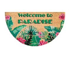 LUA VIKA Zerbino ingresso casa, tappeto ingresso interno, zerbino ingresso esterno, zerbino in fibra di cocco naturale, tappeto asciugapassi, zerbino mezzaluna, 40x70 (Paradise)