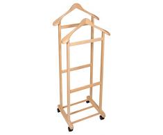 Hagspiel - Servomuto da uomo, in legno di faggio, laccato, colore naturale
