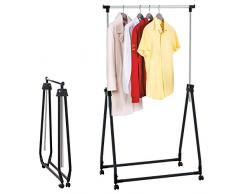 Tatkraft Halland Stand Appendiabiti Pieghevole Acciaio Cromato / Plastica 89X49X99-167 cm