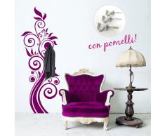 Adesivi Creativi adesivo sticker murale Appendiabiti Ramo con riccioli Dimensioni 59 X 160 cm | wall stickers | adesivi da parete | Decorazione murale | decalcomania