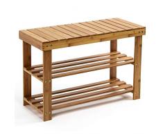 Edaygo Scarpiera Scaffale per Scarpe, 3 Ripiani, 70 x 28 x 45 cm, bambù