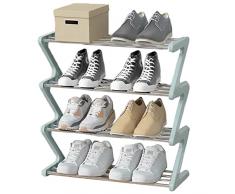 NIAWECAN Scarpiera Piccola, Scarpiera Piccola a 4 Livelli, Mini Scarpiera Organizer, Robusto Scaffale per Scarpe Stretto Organizzatore di Stoccaggio per Armadio Ingresso Corridoio, 45 x 19 x 51 cm