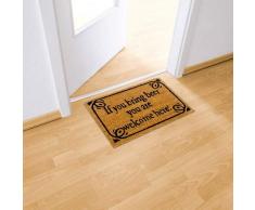 Relaxdays Zerbino da Ingresso, Tappetino in Fibra di Cocco, Scritta in Inglese, 60x40 cm, Interni e Esterni, Marrone