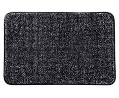 Lifewit Zerbino da Interno Super Assorbente Acqua Tappetini a Basso Profilo Lavabile in Lavatrice Tappeto dingresso in Gomma Antiscivolo per Porte Interne Nero, 90 x 60 cm