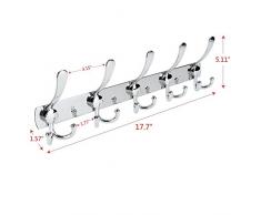 Gancio Appendiabiti Attaccapanni da parete XAGOO Wall Mount Gancio per Giacche, Cappotti, Cappelli, Sciarpe (5 Ganci)