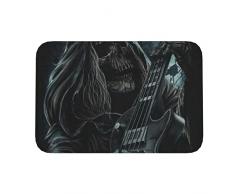 Zerbino Ingresso Esterno Teschio Musica Chitarra Rock Zerbino Antisporco Tappeti DIngresso Antiscivolo Tappeto Ingresso Casa per Terrazzo Esterno Interno 40X60Cm
