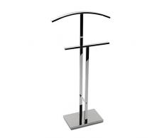 Versa Lund Servo muto moderno multifunzionale, appendiabiti indossatore porta abiti per Camera, Misure (A x L x l) 100 x 20 x 40 cm, Acciaio, Colore Argento