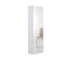 tft Scarpiera Libreria 5 Ripiani in Melaminico 52,5x23x160cm Sc Bianca Specchio