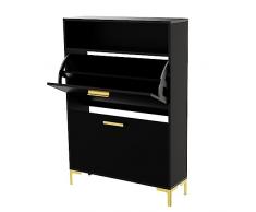 maxant Scarpiera con 2 cassetti, scarpiera in legno, sottile, mobiletto estraibile in legno, scarpiera per casa, ingresso e camera da letto