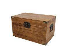 GOPG Vintage Poggiapiedi, Rettangolo Scatola di Legno Ottomane Contenitore Cassapanca Cambia Panca per Scarpe con Coperchio Adatto per Soggiorno Camera da Letto Corridoio-35X26X14cm-E