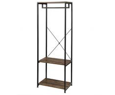 EUGAD Stand Appendiabiti in Legno Attaccapanni a Terra Guardaroba a Giorno con Scarpiera a 2 Ripiani Portabiti per Ingresso Cameretta 0153XJYJ