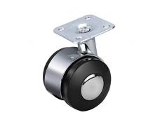 GZZ Ufficio Sedia Girevole Sedia per Computer Muto Ruote,Mobili Guardaroba Piccolo Carrello Mensola Apparecchio Elettrico Rotelle,Universale Resistente AllUsura 2 Pollici Casters F
