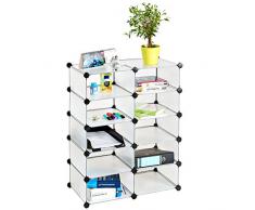 TecTake Scaffale modulare Mobile Guardaroba scaffalatura mensola per Scarpe Bagno Sistema di Plug-in Cuba Bianco