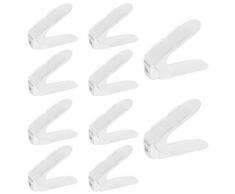 SONGMICS Supporti Portascarpe Salvaspazio Scarpiera di Plastica Bianco 25 x 10 x 12 cm 12 Pezzi LSP34WT