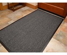 Kangroos Zerbino in gomma antiscivolo, tappetino per ingresso casa, cucina, ufficio, zerbino in tutti i colori e misure 40 x 60 / 60 x 90 / 60 x 180 / 90 x 150 / 120 x 180, Grey, 60 x 90 cm