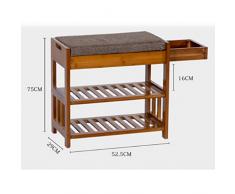 Cambia panchina Singolo Sgabello per Scarpe da pompaggio Sedile in Legno Telaio Doppio ripostiglio Divano Rest Soggiorno Corridoio Balcone 50cm * 29cm * 49cm MUMUJIN (Dimensioni : 50cm)