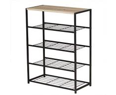 eSituro Scarpiera da Ingresso portascarpe salvaspazio Cassapanca Bassa con Scaffale Organizer SSHR0040