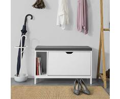 SoBuy Scarpiera salvaspazio Mobiletto Ingresso salvaspazio Regolabili L79*P30*A53cm Bianco FSR70-W