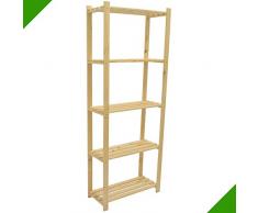 Scaffale in legno, 170 x 65 x 28 cm, ideale per raccoglitori, libri, scarpe, archivio