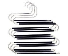 Skroad Confezione da 3 grucce salvaspazio, Antiscivolo, per Pantaloni, Vestiti, Appendiabiti, Sciarpe, Jeans, Asciugamani