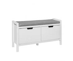 SoBuy Panca scarpiera Cassapanca da Interno Mobile Bagno Bianco FSR63-W