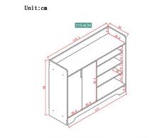 ZR- Shoebox Household Hall Cabinet Imitazione Legno Colore Ingresso Armadio Scatola Di Immagazzinaggio Semplice Assemblea Risparmio Di Spazio - Decorazione murale ( Colore : White-119.4*30*80cm )