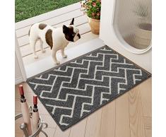 Zerbino per Interni ed Esterni, Posteriore in Polipropilene Antiscivolo, 50x80 CM Grigio Assorbente Resistente Allo Sporco, Lavabile in Lavatrice, Zerbino di Ingresso, Tappetino Per, Interno, Giardino