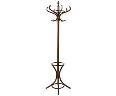 Headbourne Hr8085X - Attaccapanni tradizionale verticale con portacappelli e portaombrelli, effetto legno solido