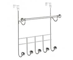 Premier Housewares 0509678 Appendiabiti per Porta, Cromato, 5 Ganci