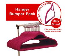 JVL – Appendiabiti salvaspazio antiscivolo, qualità premium, rosa, Pink, Pack of 50
